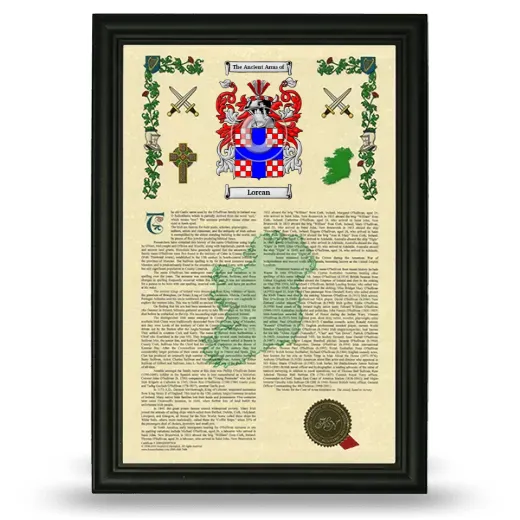 Lorcan Armorial History Framed - Black