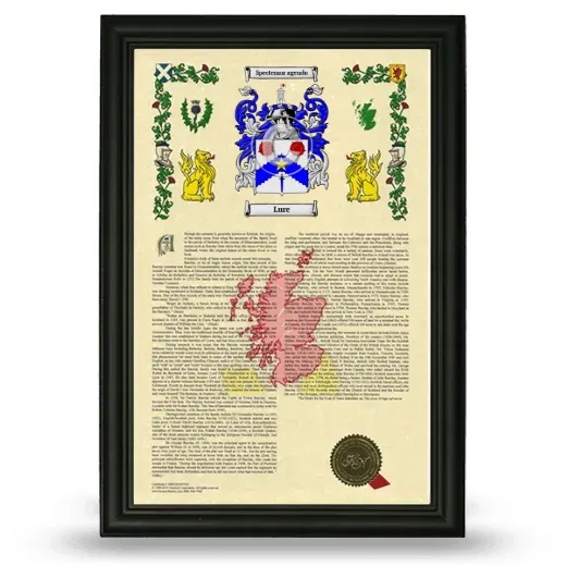 Lure Armorial History Framed - Black
