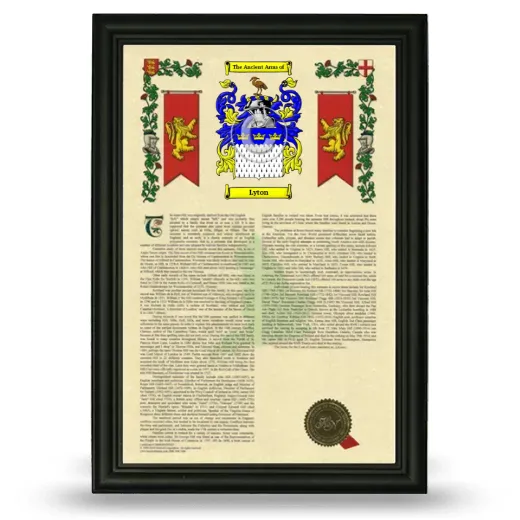 Lyton Armorial History Framed - Black