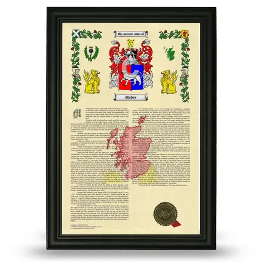 Mabey Armorial History Framed - Black