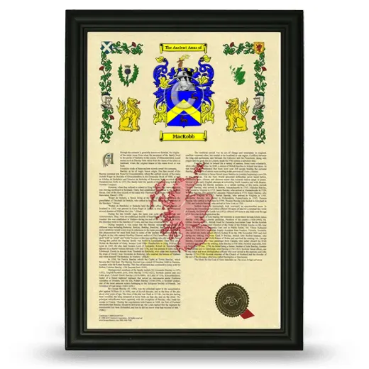 MacRobb Armorial History Framed - Black