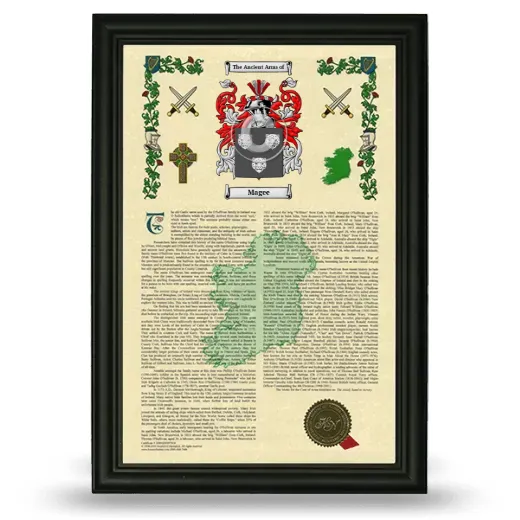 Magee Armorial History Framed - Black
