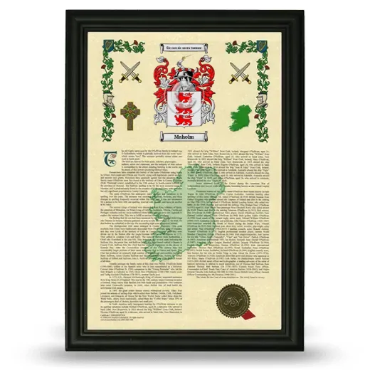 Maholm Armorial History Framed - Black