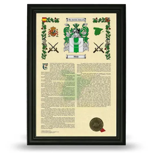 Maja Armorial History Framed - Black