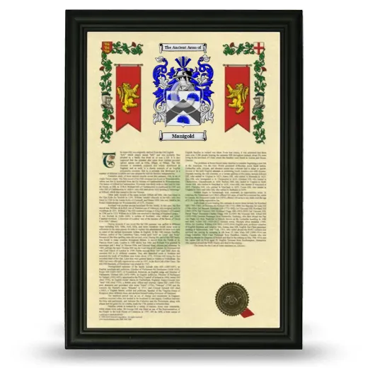 Manigold Armorial History Framed - Black