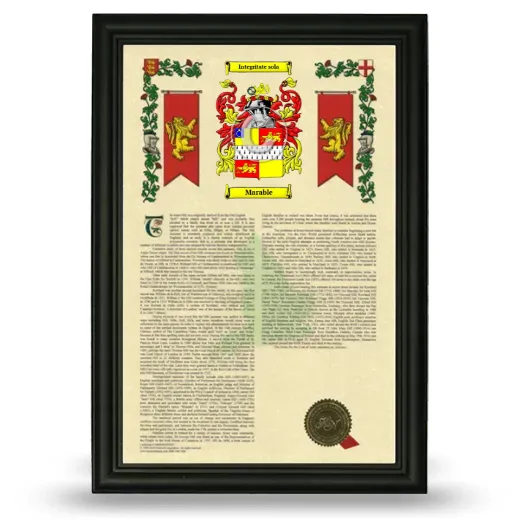 Marable Armorial History Framed - Black