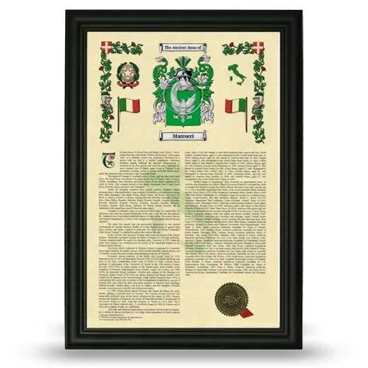 Marcocci Armorial History Framed - Black