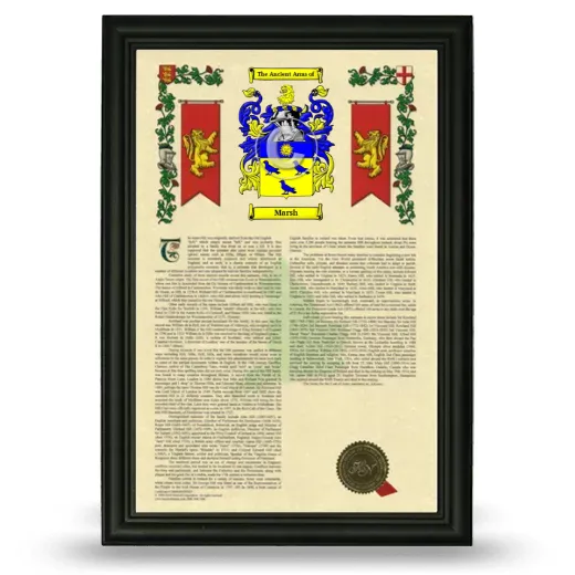 Marsh Armorial History Framed - Black