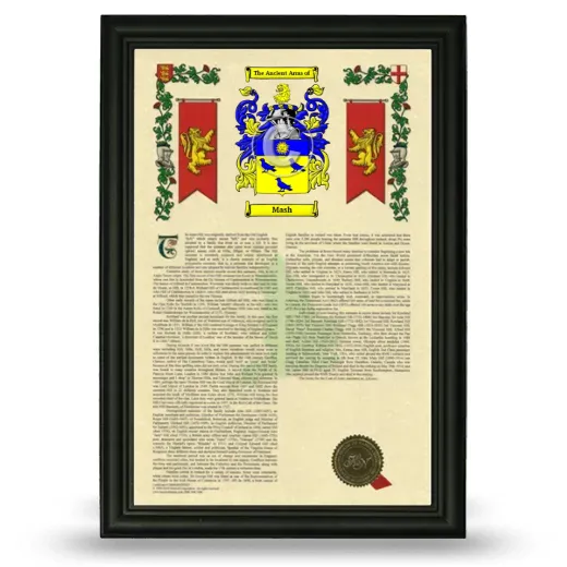 Mash Armorial History Framed - Black