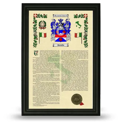 Masiello Armorial History Framed - Black
