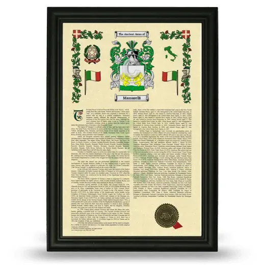 Massarelli Armorial History Framed - Black