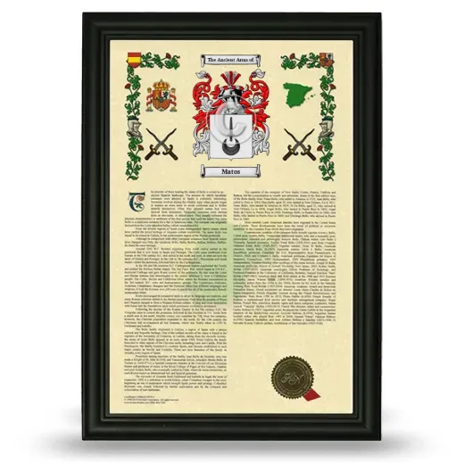 Matos Armorial History Framed - Black
