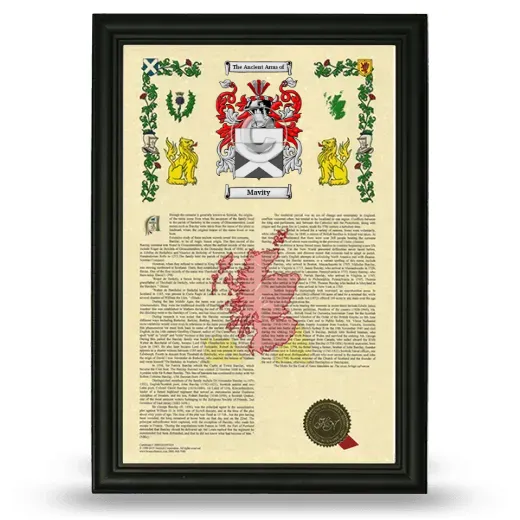 Mavity Armorial History Framed - Black