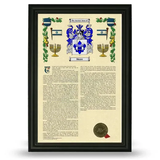 Mayer Armorial History Framed - Black