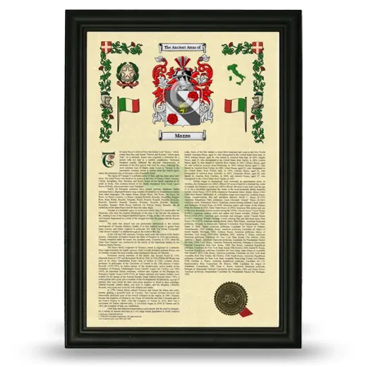Mazzo Armorial History Framed - Black