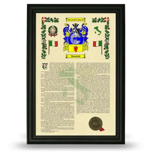 Mazzochi Armorial History Framed - Black