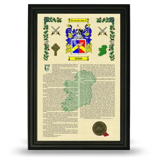 McKale Armorial History Framed - Black