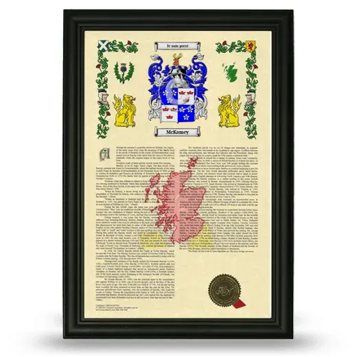 McKamey Armorial History Framed - Black