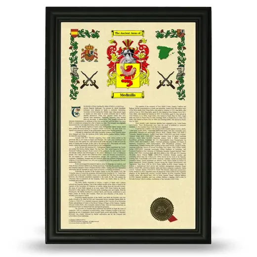 Medinilla Armorial History Framed - Black