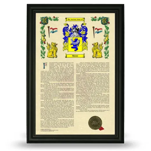Meere Armorial History Framed - Black