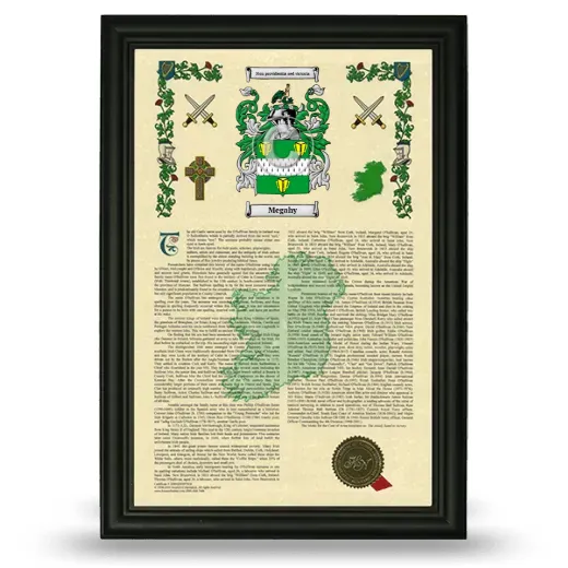 Megahy Armorial History Framed - Black