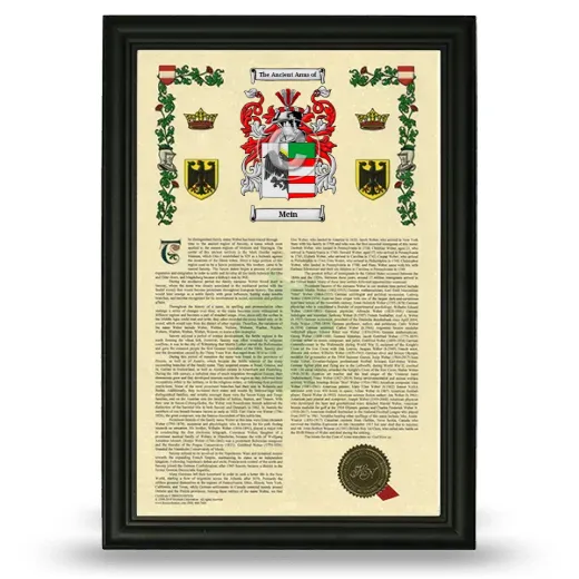 Mein Armorial History Framed - Black