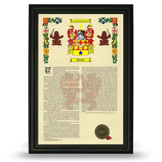 Mercier Armorial History Framed - Black