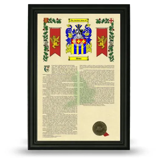 Meus Armorial History Framed - Black
