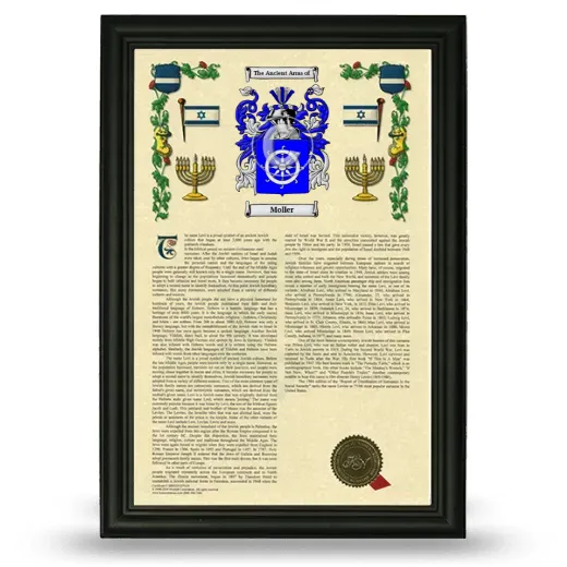 Moller Armorial History Framed - Black
