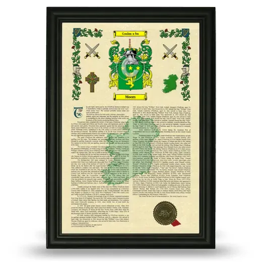 Moors Armorial History Framed - Black