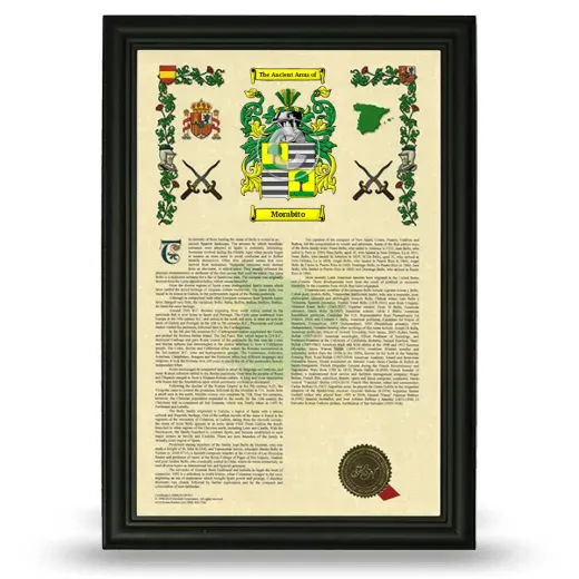 Morabito Armorial History Framed - Black