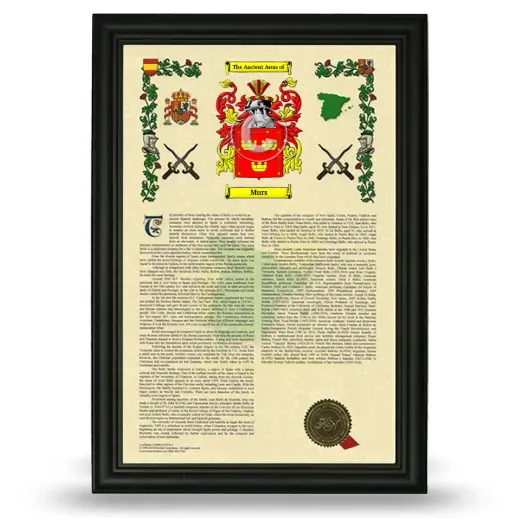 Murs Armorial History Framed - Black