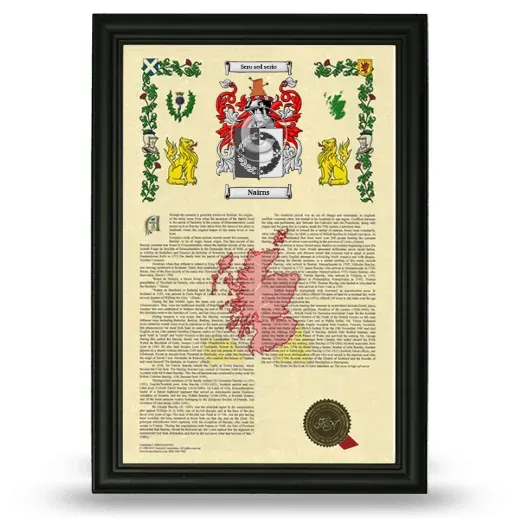 Nairns Armorial History Framed - Black