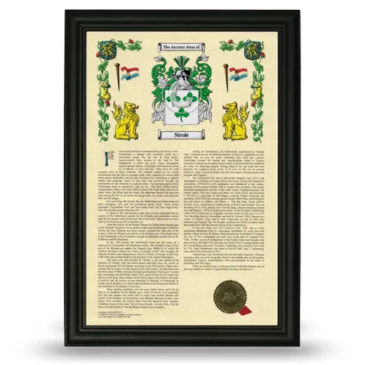 Nicole Armorial History Framed - Black