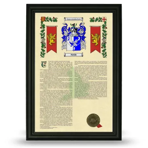 Nielde Armorial History Framed - Black