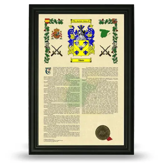 Ninio Armorial History Framed - Black