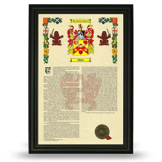 Nixon Armorial History Framed - Black