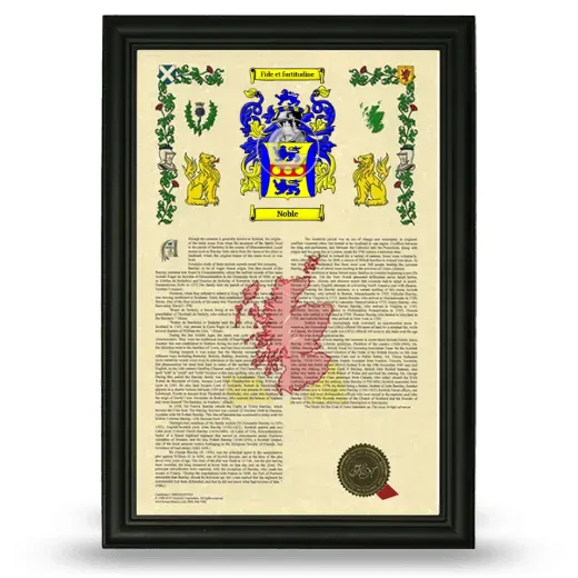Noble Armorial History Framed - Black