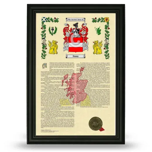 Noray Armorial History Framed - Black