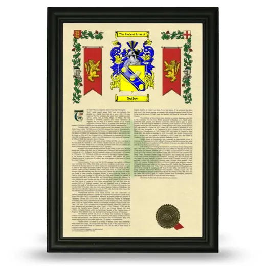 Notley Armorial History Framed - Black