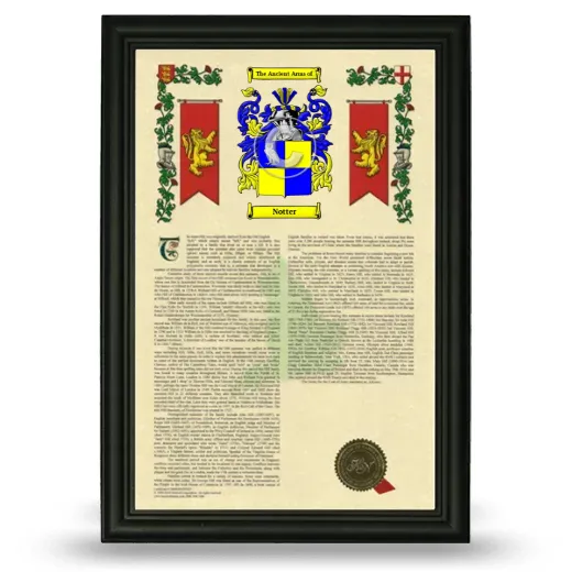 Notter Armorial History Framed - Black