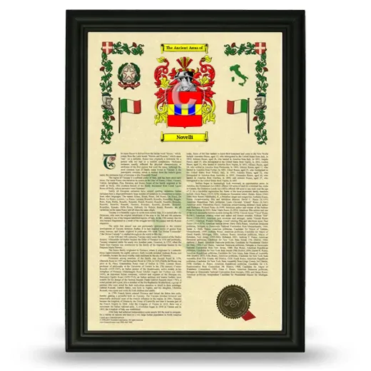 Novelli Armorial History Framed - Black
