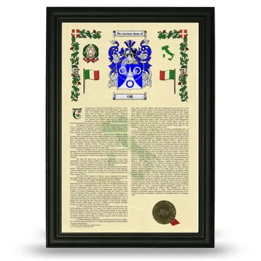 Odi Armorial History Framed - Black