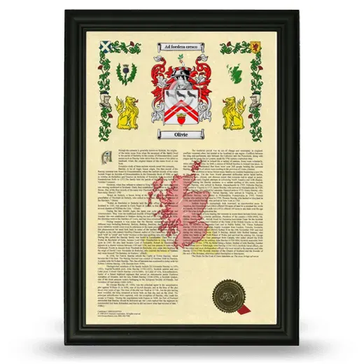 Olivie Armorial History Framed - Black