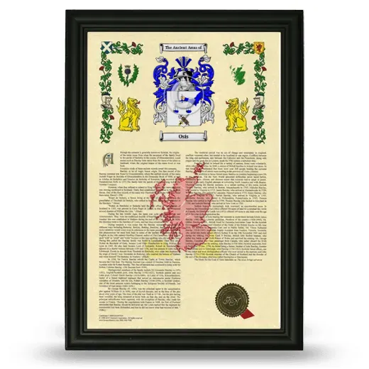 Osis Armorial History Framed - Black