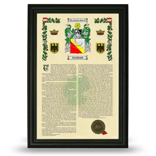 Osterhoudt Armorial History Framed - Black