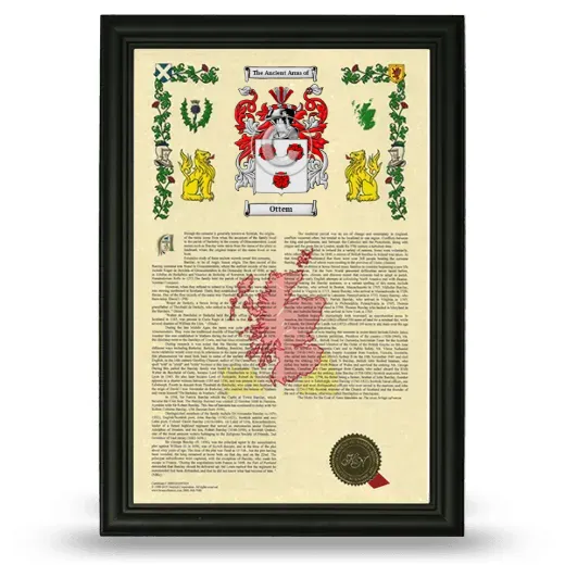 Ottem Armorial History Framed - Black