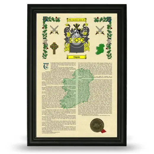 Ougan Armorial History Framed - Black