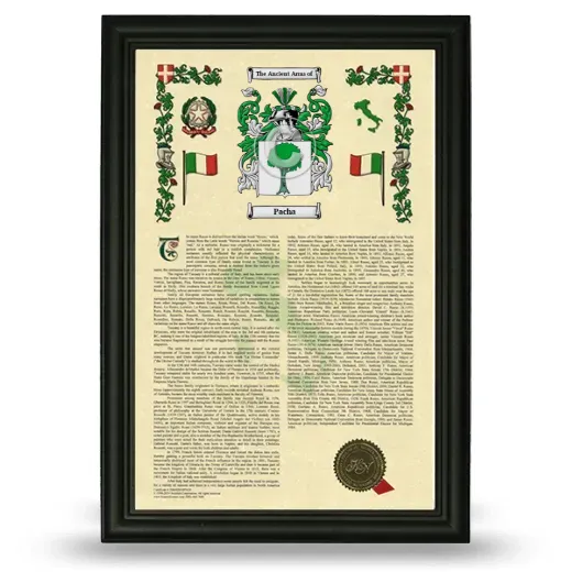 Pacha Armorial History Framed - Black