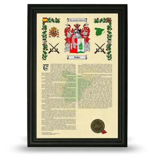 Padro Armorial History Framed - Black